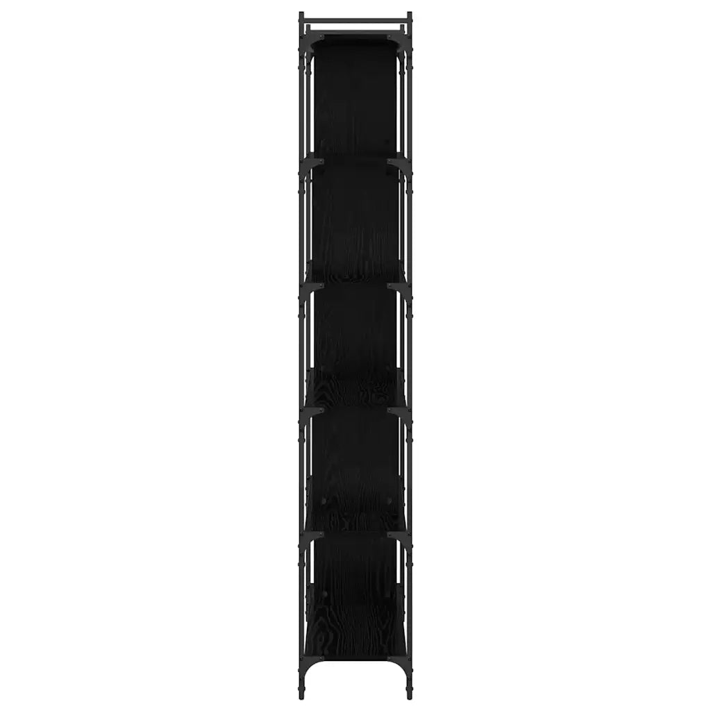 Libreria-Scaffale per Libri-Mobile di Stoccaggio Rovere nero 76 x 32 x 192 cm Legno multistrato