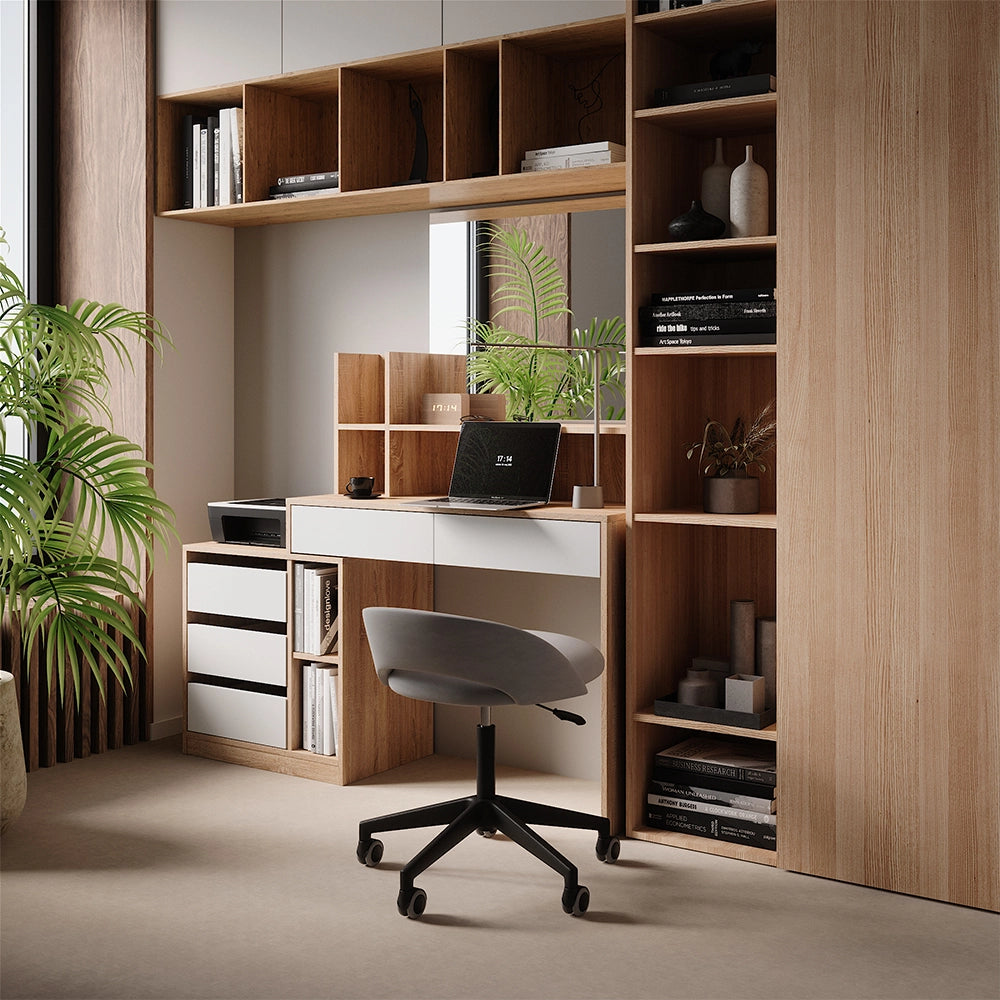 Vicco Scrivania Bianco/Sonoma 139.8 x 40 cm con cassetti