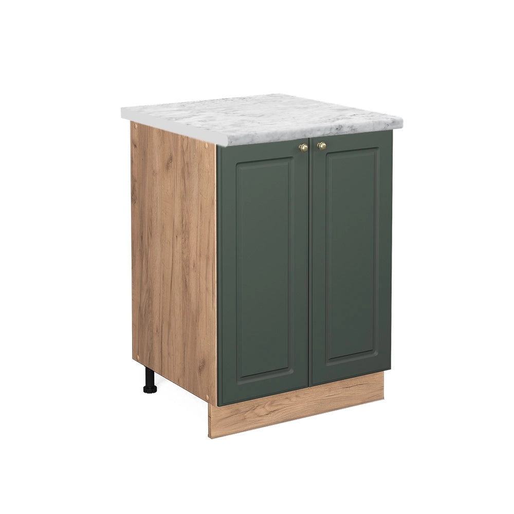 Mobiletto base cucina Fame-Line Verde-oro rustico/Rovere dorato 60 cm, PL Marmo Vicco