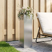 Vaso da giardino Argento 20 x 20 x 75 cm Acciaio zincato 8005326