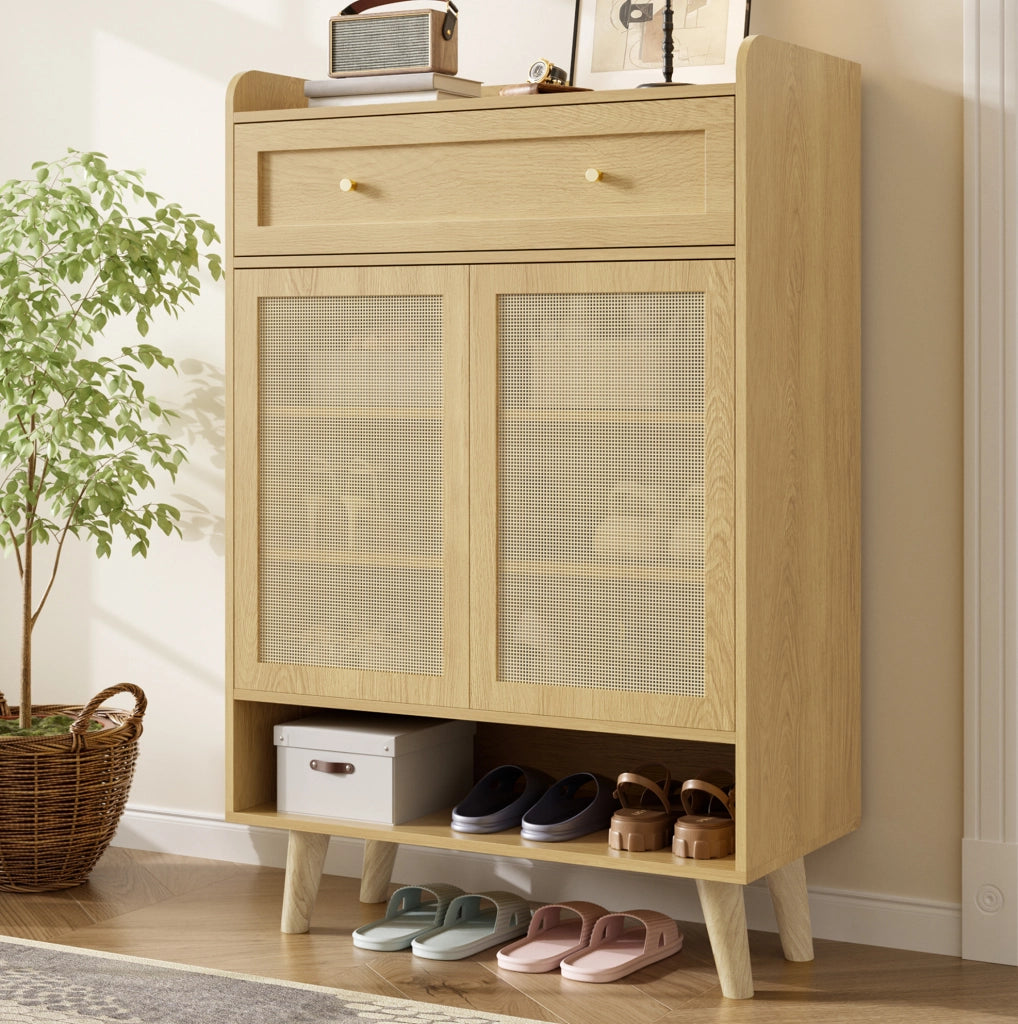 Mobile contenitore con 2 ante e cassetto, rovere chiaro, 80 × 105 × 35 cm