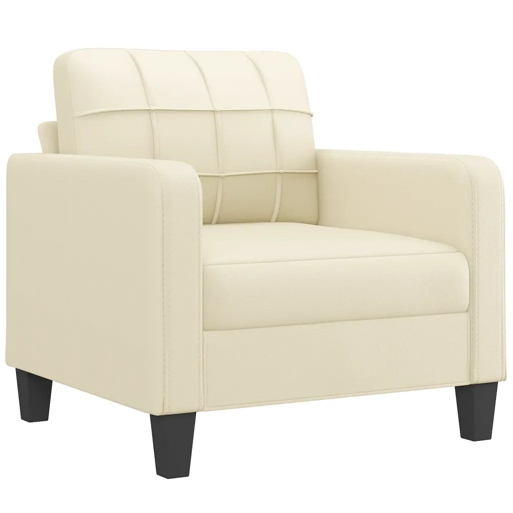 Set di Divani 4 pz con Cuscini crema in Similpelle 3201344
