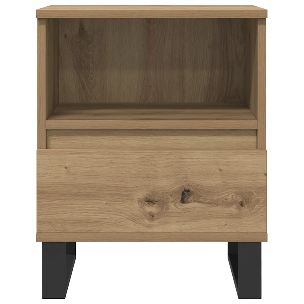 Comodini 2pz Rovere Artigianale 40x35x50 cm Legno Multistrato 857379