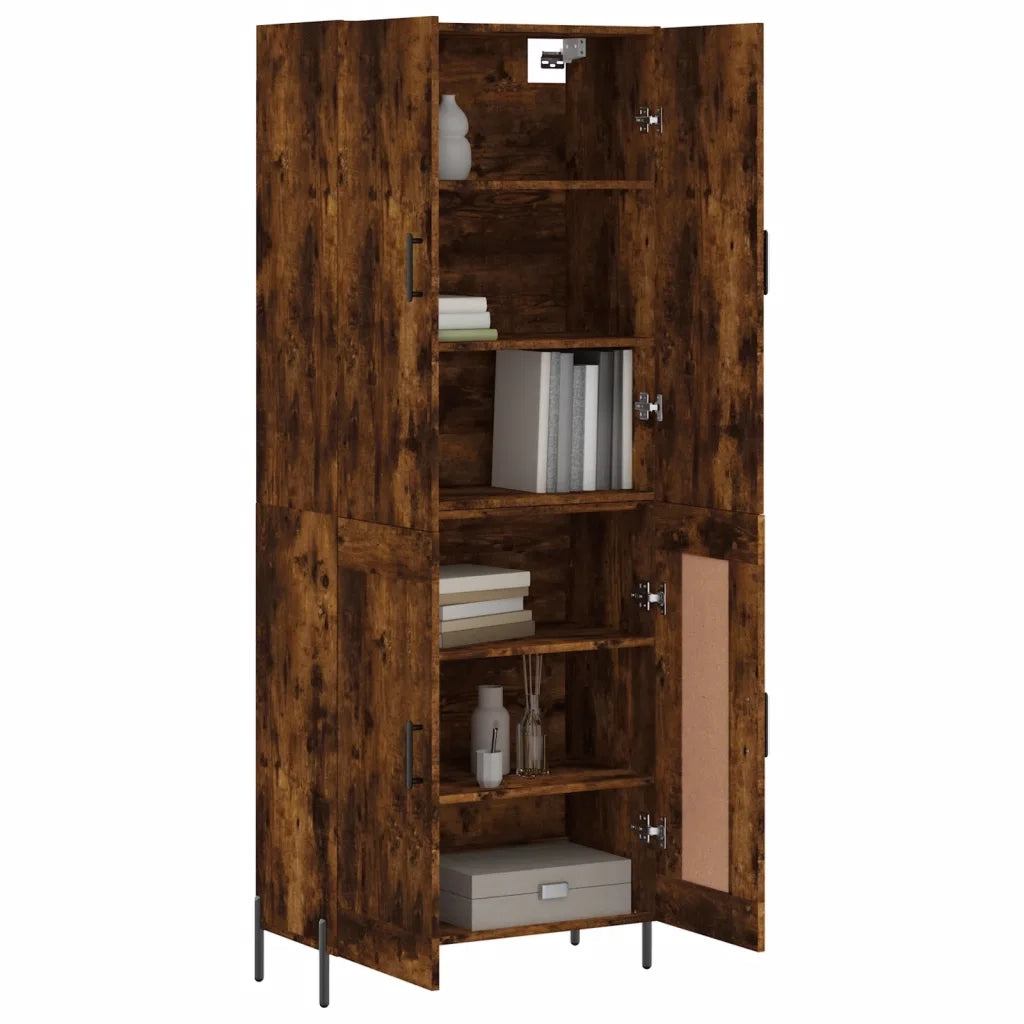vidaXL Credenza Rovere Fumo  69,5x34x180 cm in Legno Multistrato