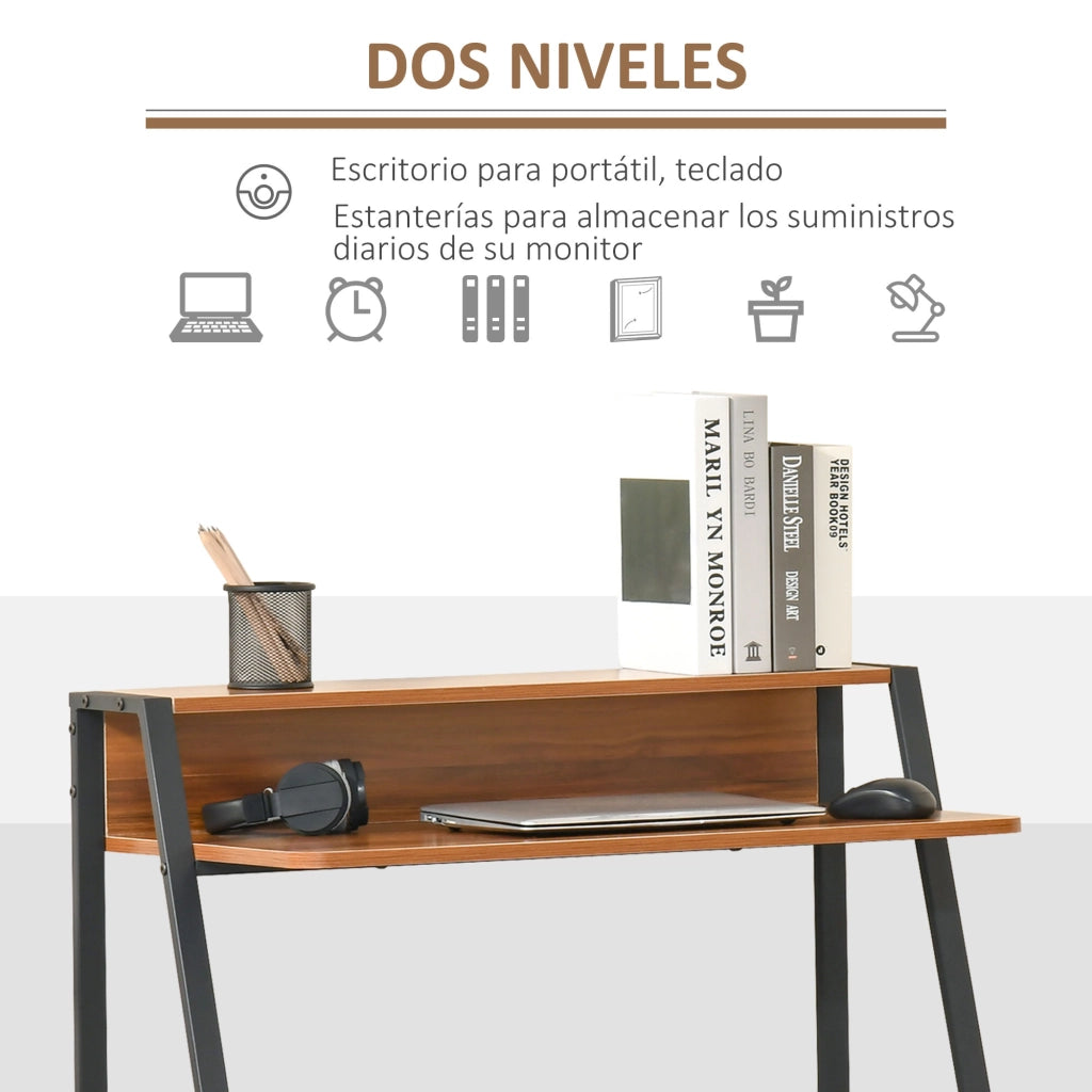 Scrivania per Computer Moderna ¨C zephmum ¨C Legno Rovere e Metallo, 84x45x85cm