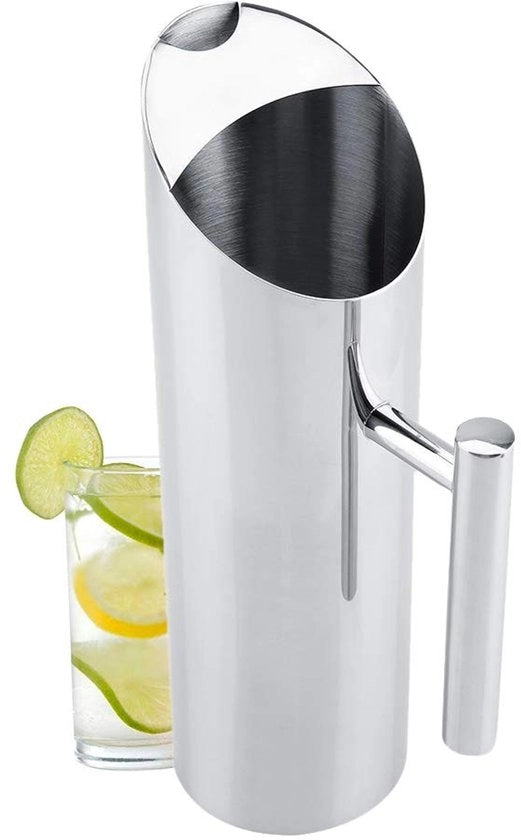Acqua 1,5L - Acciaio Inossidabile - Design Stilistico - Ideale per Casa/Ristorante - Perfetto per Bevande Freddi - Resistentente allo Shock - Vaschetta per Acqua