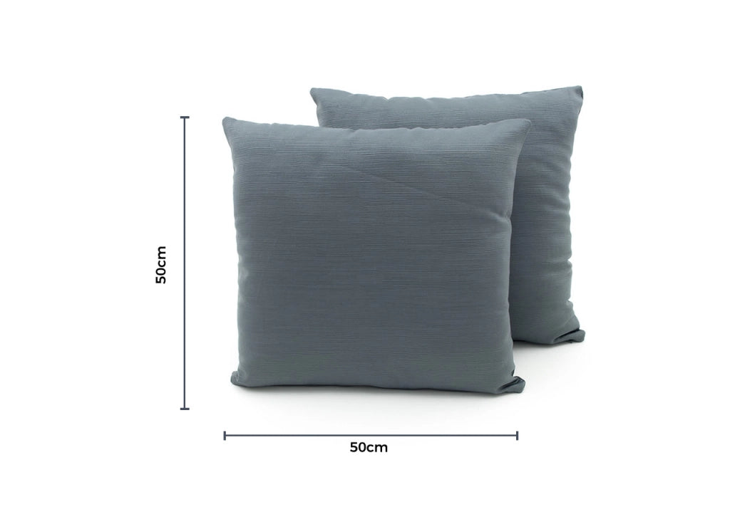 Coppia Cuscini Arredo Imbottiti Tessuto Ottoman In Tinta Unita Colore Grigio 35 - 50x50 - Grigio 35