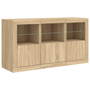 Credenza con Luci LED Rovere Sonoma 123x37x67 cm 3209060
