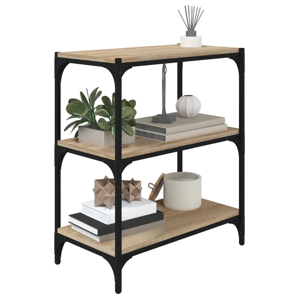 Libreria Rovere Sonoma 60x33x70,5cm Legno Multistrato e Acciaio cod mxl 33804