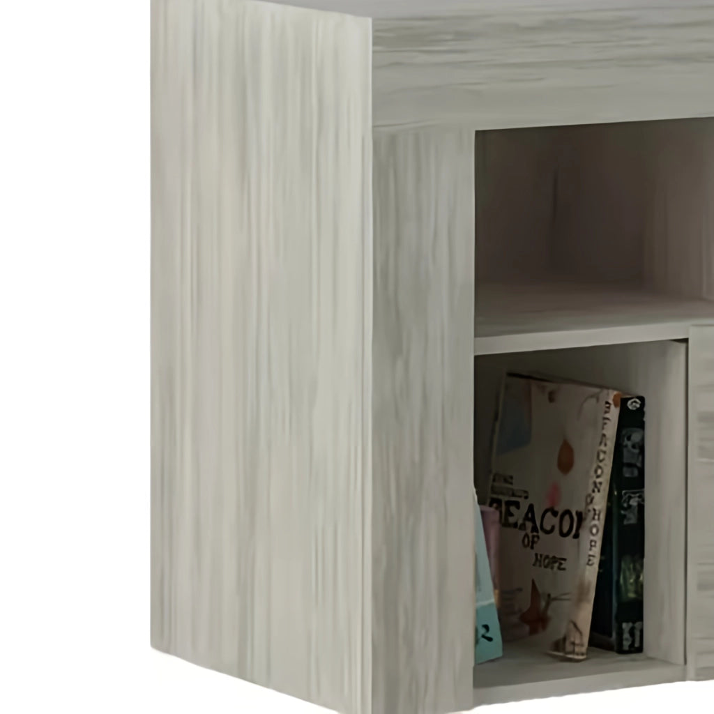 Mobile Porta TV Vision 135x41x60cm Bianco Venato-Pannello Truciolare,1 Anta,5 Vani