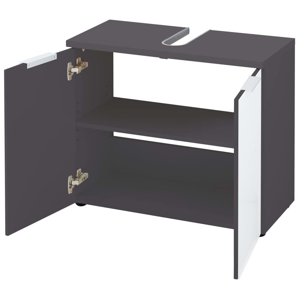 Germania Mobile Sottolavabo da Bagno GW-Pescara Grafite e Bianco 436470