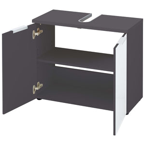 Germania Mobile Sottolavabo da Bagno GW-Pescara Grafite e Bianco 436470