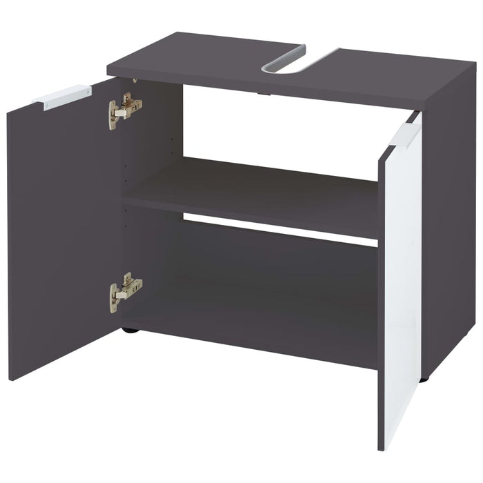 Germania Mobile Sottolavabo da Bagno GW-Pescara Grafite e Bianco 436470