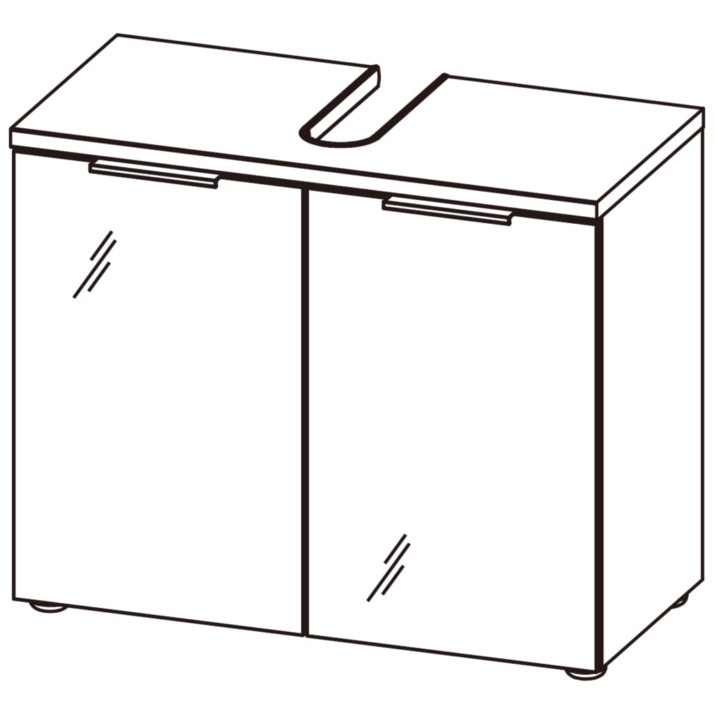 Germania Mobile Sottolavabo da Bagno GW-Pescara Grafite e Bianco 436470