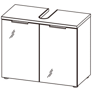 Germania Mobile Sottolavabo da Bagno GW-Pescara Grafite e Bianco 436470