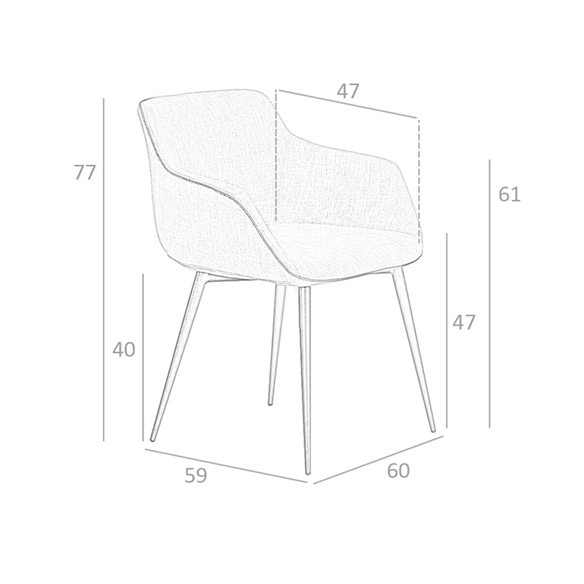 Sedia in tessuto grigio scuro