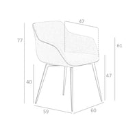 Sedia in tessuto grigio scuro