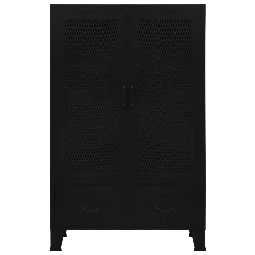 Armadio Ufficio Reticolato Industriale Nero 75x40x120cm Acciaio cod mxl 76719