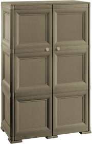 ARMADIO WENGÉ 2 ANTE 79X43X125 CM CON 6 SCOMPARTI – MOBILE CONTENITORE VERTICALE SALVASPAZIO PER INGRESSO E ZONA GIORNO