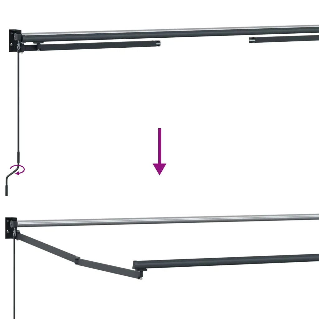 Tenda retrattile manuale con LED Tortora 3425777