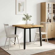 90 x 90 x 75 cm Legno di Acacia Massello Bianco e Nero Quadrato 937542