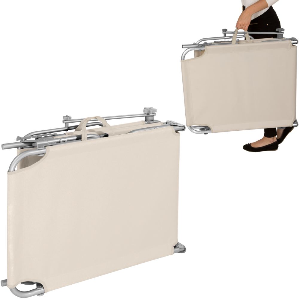 Lettino prendisole mobile da giardino in acciaio beige 2208098