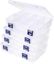 Opacchette per magazzino 4 pezzi - Scatola di archiviazione con 8 compartimenti - Disposizione regolabile - Translucida - Dimensioni compatte 20x13,2x4,5 cm - Ideale per piccoli componenti - Scatola di archiviazione