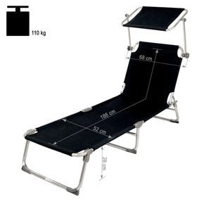 Set di 2 lettini prendisole in acciaio nero 2208190