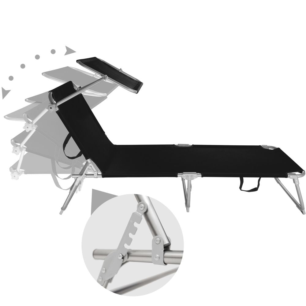 Set di 2 lettini prendisole in acciaio nero 2208190