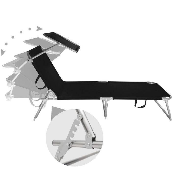 Set di 2 lettini prendisole in acciaio nero 2208190