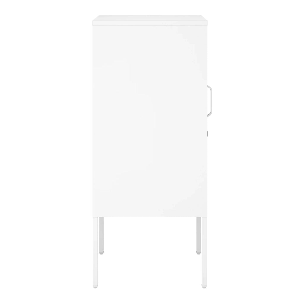 Comodino comodino cassettiera mobile contenitore con maniglia a sinistra acciaio 82 x 35 x 35 cm bianco 03_0011011
