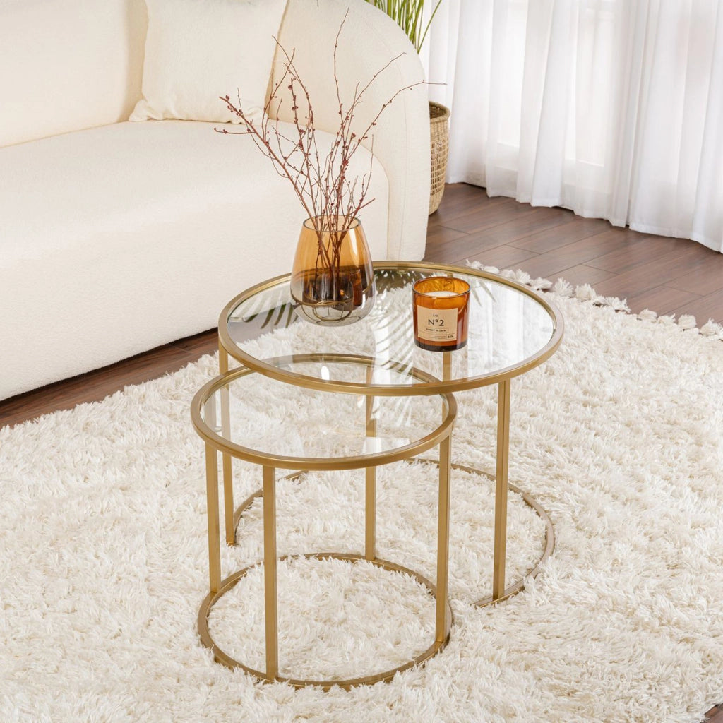 Simaxis, Tavolino da Salotto Modulabile, 60x60x43h cm oro