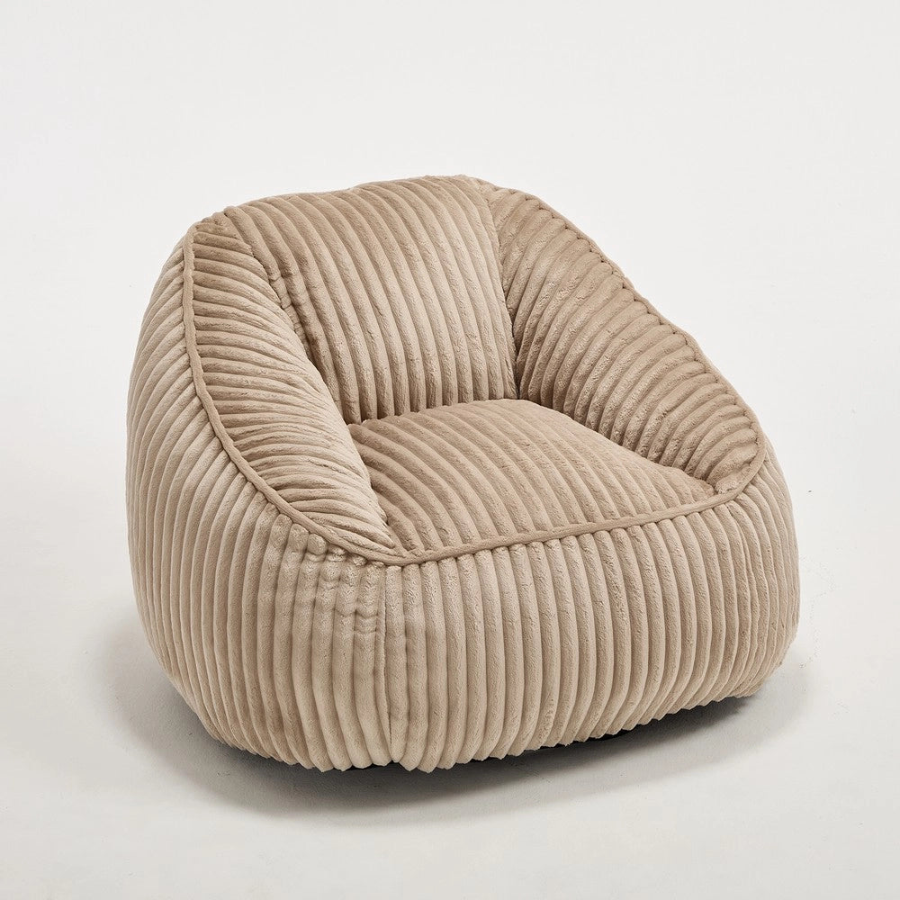 Divano Pouf Imbottito ¨C Minimal ¨C Tessuto Pelo Lungo Grigio 80x80x60cm