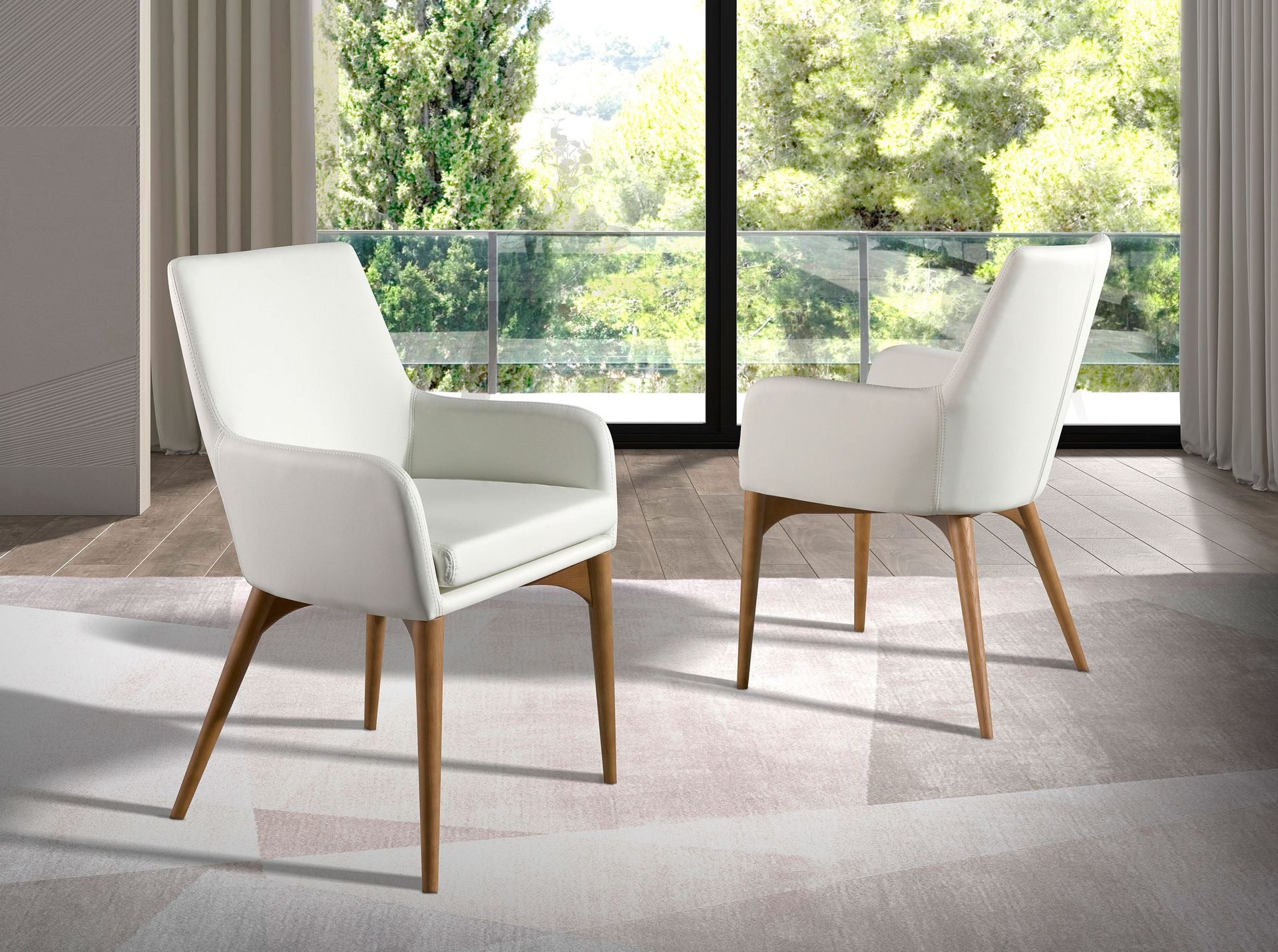 Sedia in ecopelle bianca