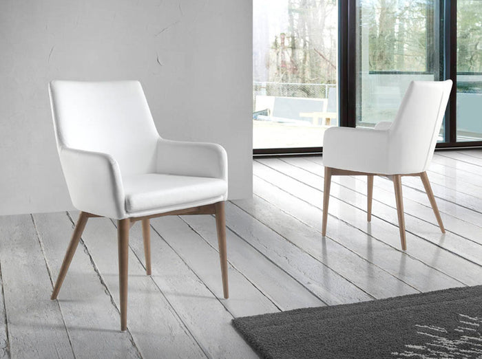 Sedia in ecopelle bianca