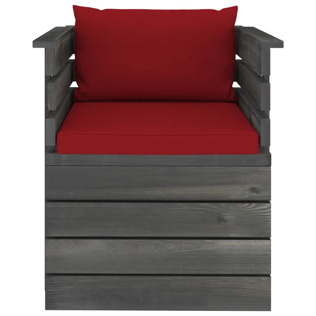 Poltrona da Giardino con Cuscini in Legno di Pino 3061728