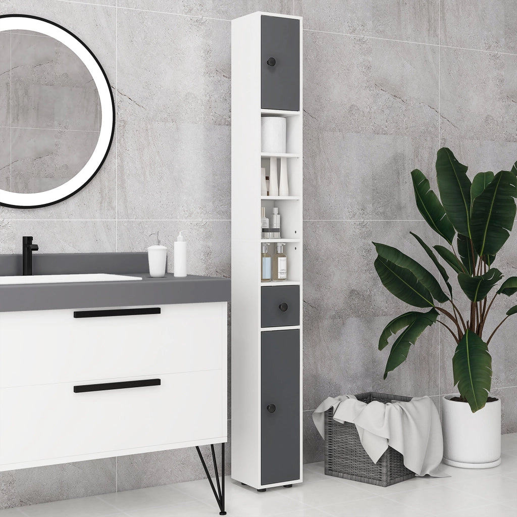 Armadio bagno ¨C zephmum ¨C grigio 20x20x180 cm