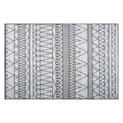 Tappeto Nero e grigio poliestere 140 x 200 cm a pelo corto motivo geometrico