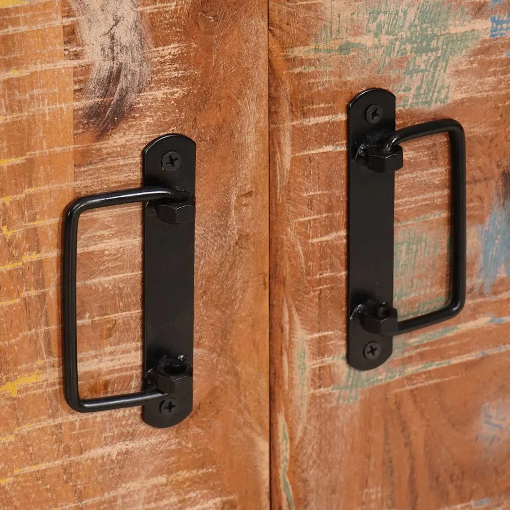 Credenza | Madia | Buffet da pranzo | Armadio da pranzo con porte Marrone Legno Recuperato Massello e Metallo
