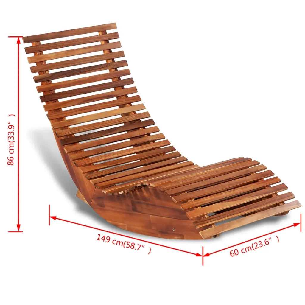 Lettino Prendisole a Dondolo in Legno di Acacia 42652