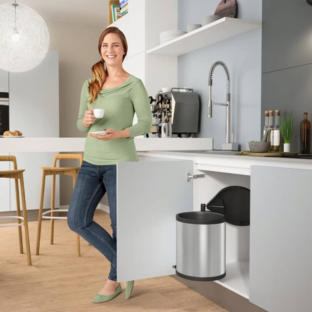 Hailo Pattumiera da Dispensa Compact-Box Taglia M 15 L Acciaio Inox 3555-101cod mxl 127821