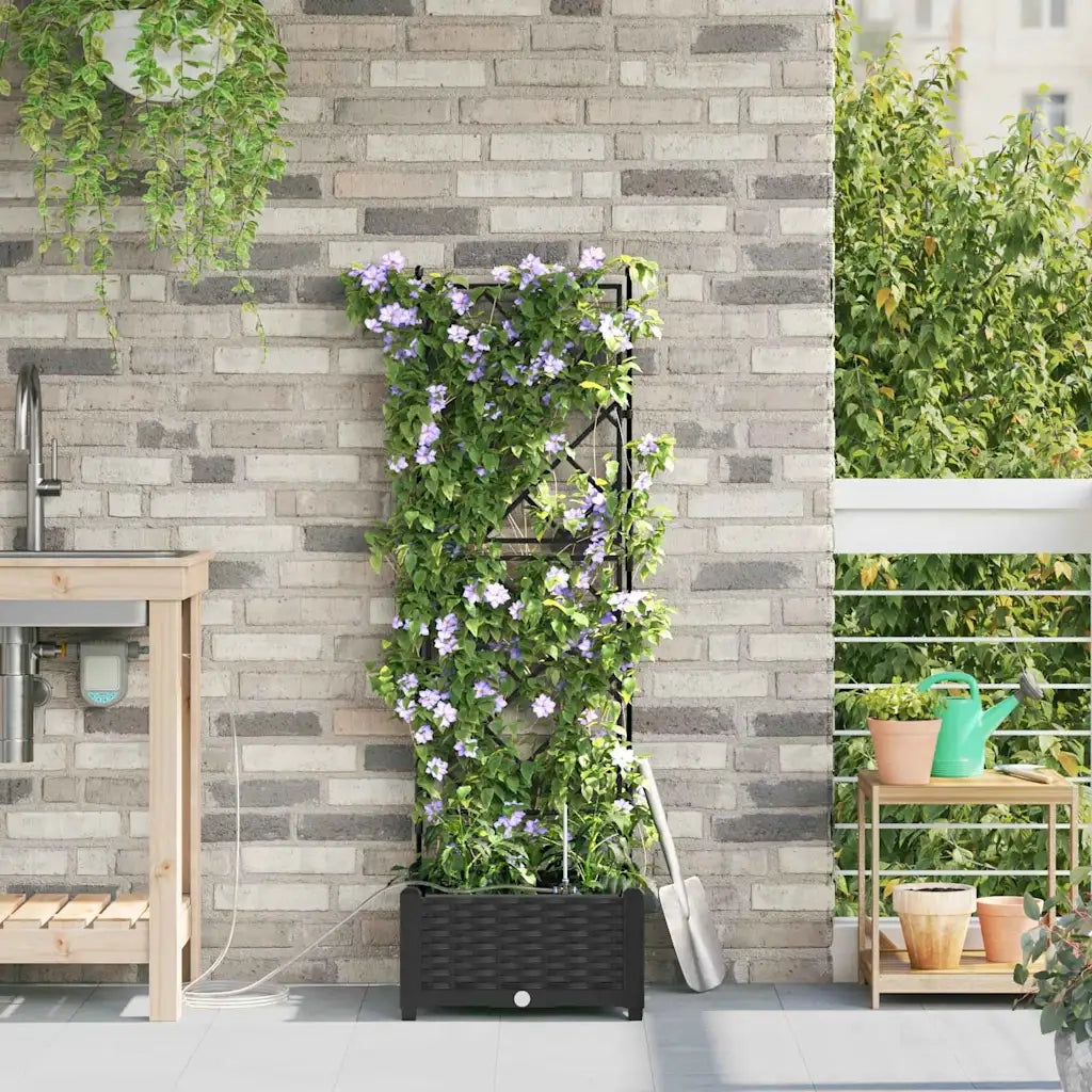 Vaso da giardino Nero 40 x 40 x 126 cm Plastica 42002848