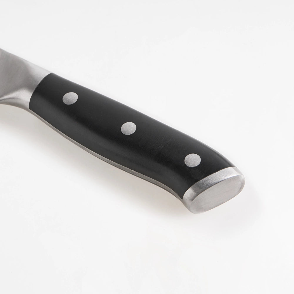 Set moderno di 5 coltelli con blocco in acciaio inossidabile affilati a mano durezza 54 HRC nero