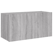 Mobile TV multimediale mensola TV credenza mobile TV parete attrezzata per sala da pranzo soggiorno camera da letto con luci LED Sonoma 80 x 35 x 41 cm grigio 02_0028063