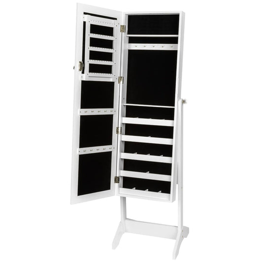 Armadio portagioielli in legno bianco armadi camera da letto specchio 102 cm spogliatoio 08_0000446