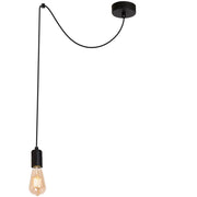 Lampada sospensione loft nera regolabile Spindel E27 Luminex