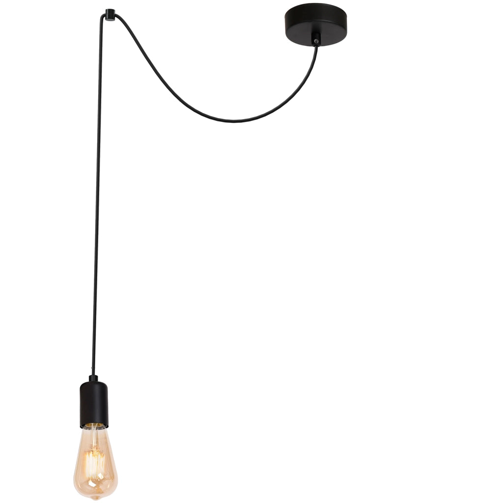 Lampada sospensione loft nera regolabile Spindel E27 Luminex