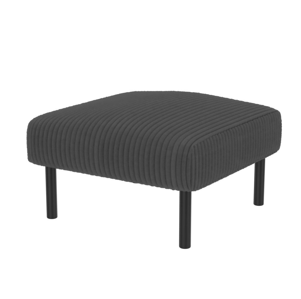 Set divano; poltrona e pouf modulare in corduroy grigio