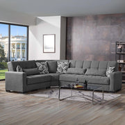 Divano angolare reversibile Fermina Wedge con doppio letto e doppio contenitore in Crown 18 grigio