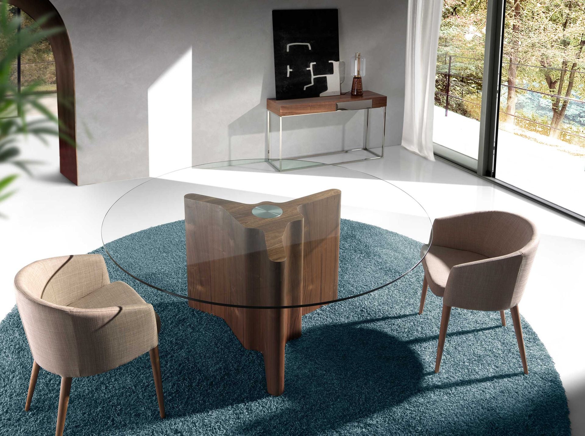 Sedia in tessuto beige